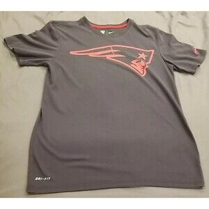 New England Patriots Shirt Mens Medium Gray NFL Equipment Nike Tee Dri-Fit Train